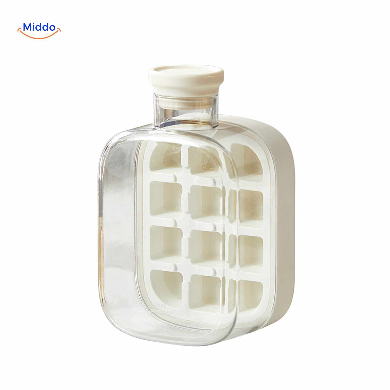 IceNova Flasche Weiß kompakte Eiswürfelflasche mit Schraubverschluss www.middo.de