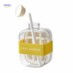 IceNova Flasche Weiß mit Strohhalm und Band coole Sommer Edition www.middo.de