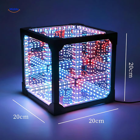 Abmessungen der quadratischen Infinity 3D Lampe