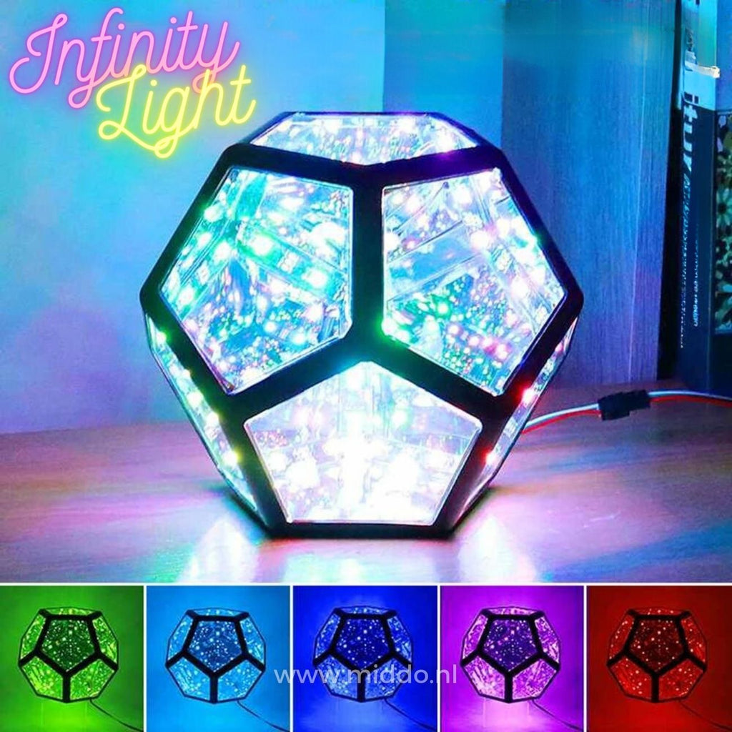 Infinity Light in einem sci-fi beleuchteten Raum als dekoratives Objekt.