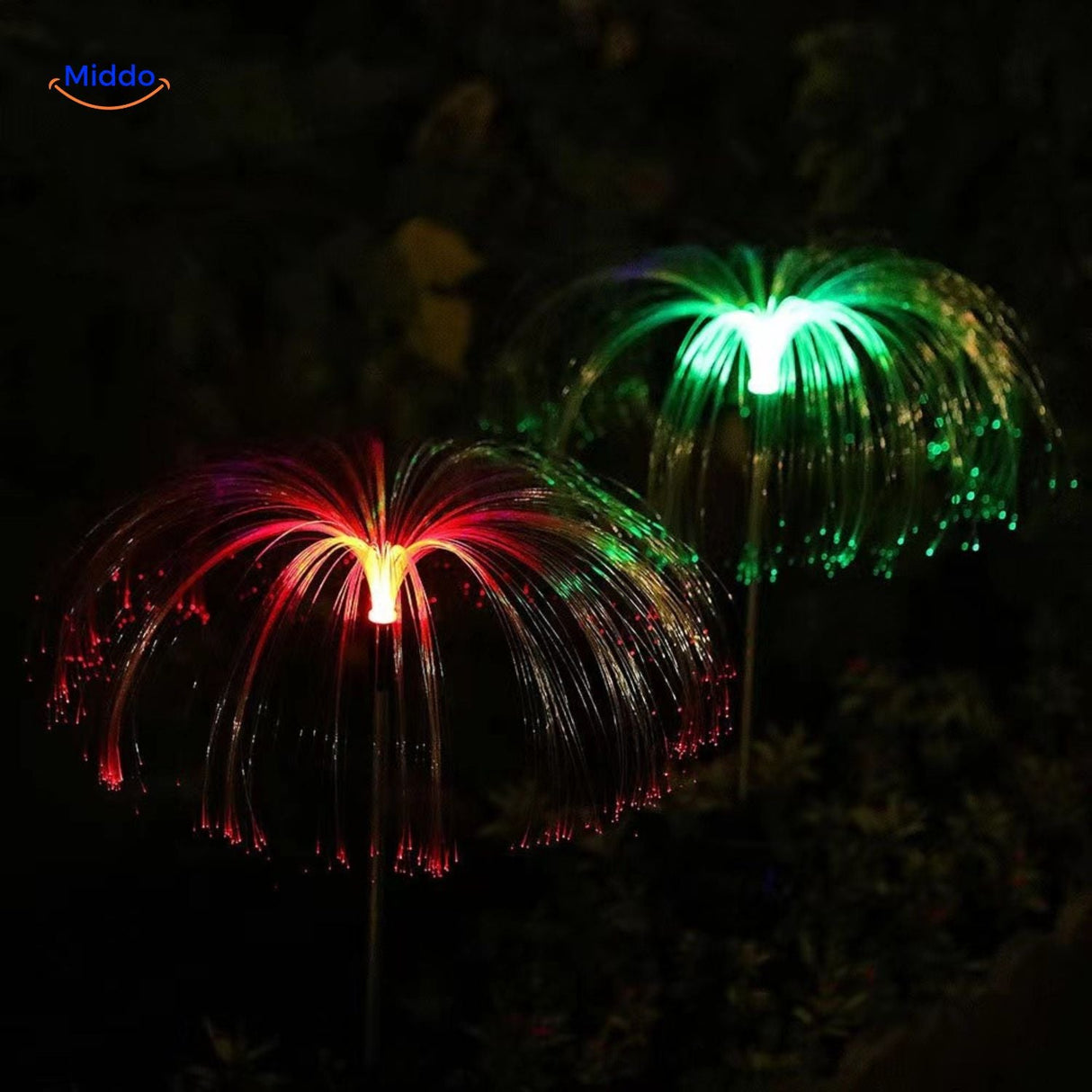 JellyGlow Solar Fontäne mit rot-grüner Farbänderung www.middo.de