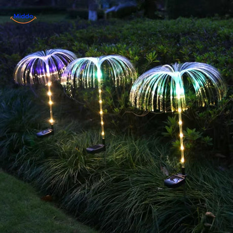 JellyGlow Solar Brunnen mit weißer und blauer Farbänderung www.middo.de