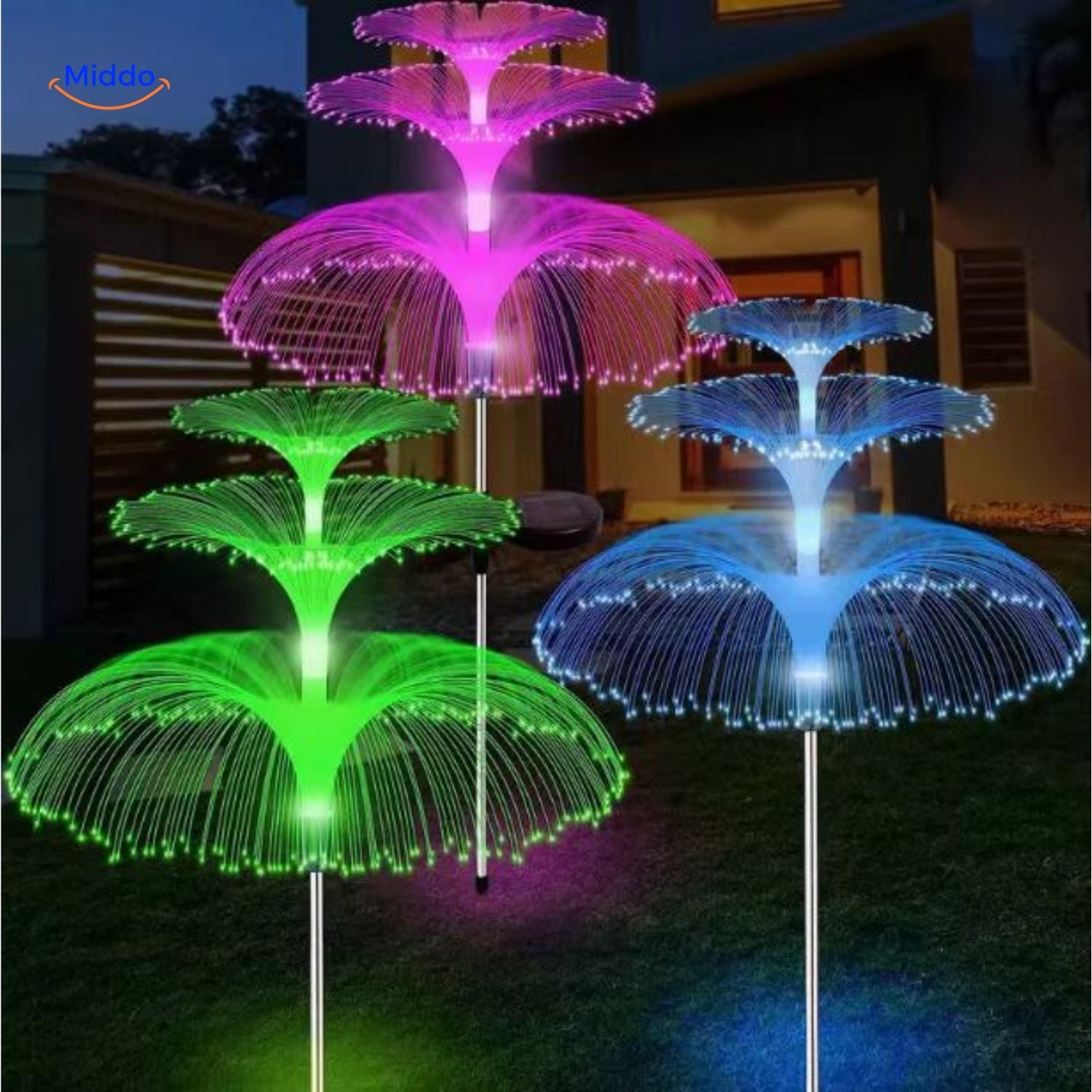 JellyGlow Solar Brunnen mehrfarbige Beleuchtung Dekoration www.middo.de
