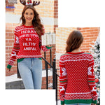 Jingle Knit Pullover Frohe Weihnachten, du dreckiges Tier rot www.middo.nl