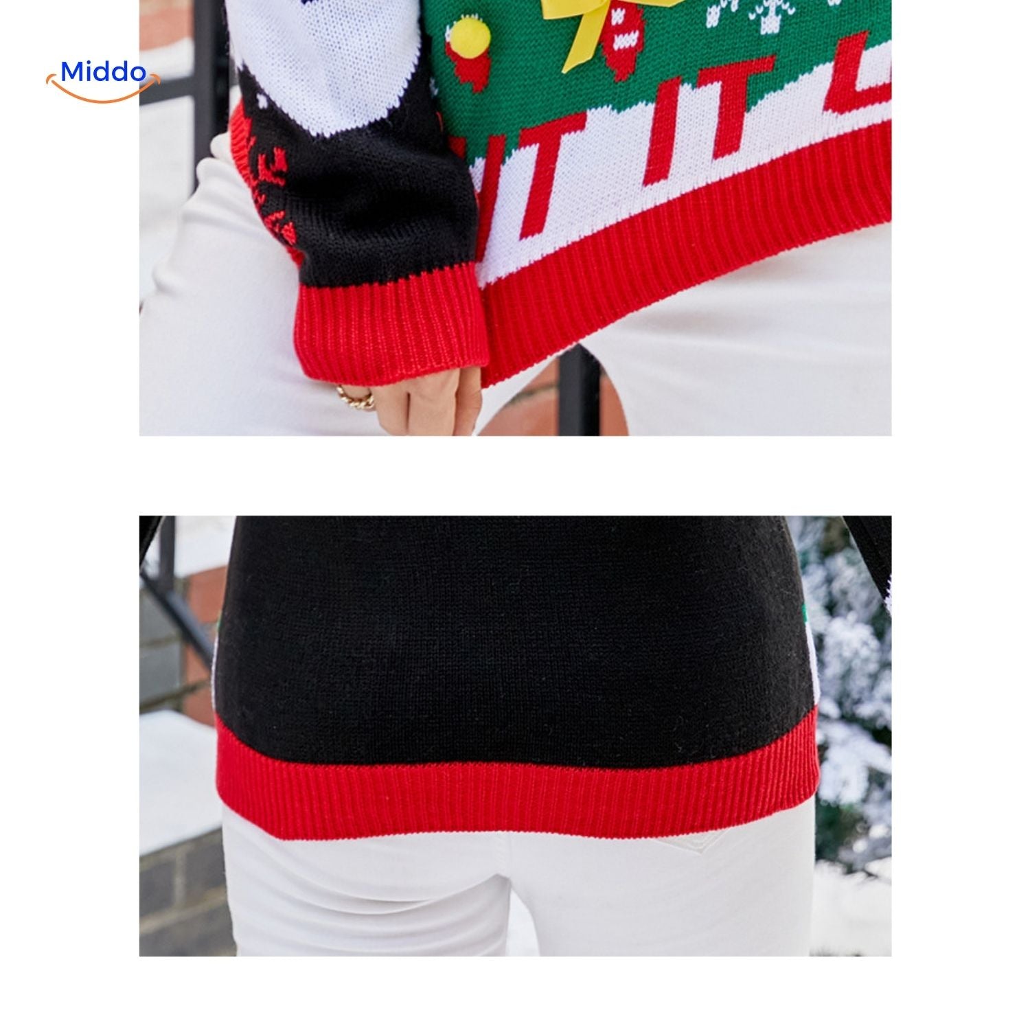 Jingle Knit Pullover rot Weihnachtsdekoration www.middo.de