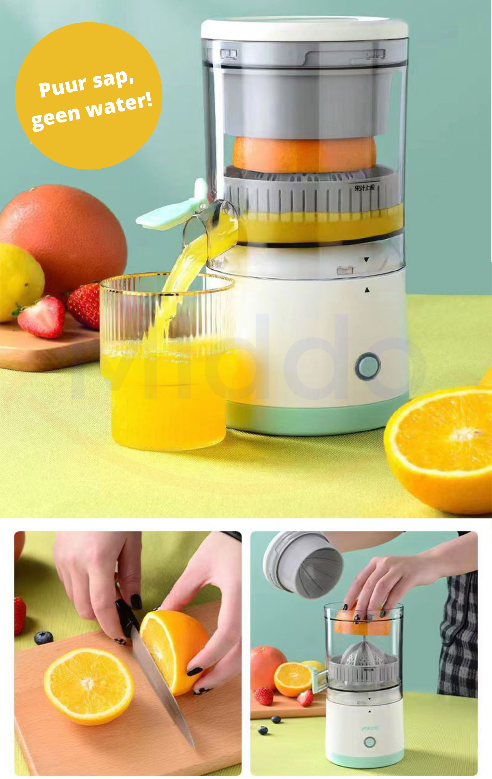Juice-O-Matic frisch gepresste Saftmaschine mit Orangensaft