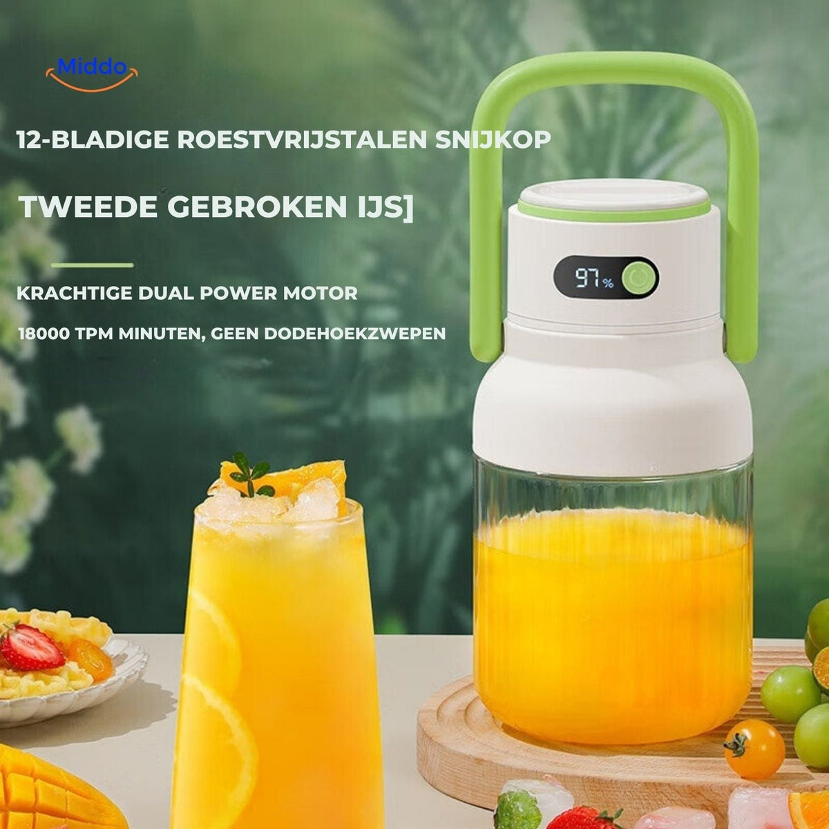 JuiceX kabelloser Mixer mit leistungsstarkem Motor für Säfte