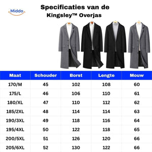 Kingsley Überjacke Maßtabelle Spezifikationen www.middo.de