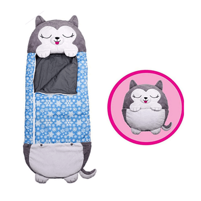 Knuddel-Schlafsack im Huskydesign für Kinder