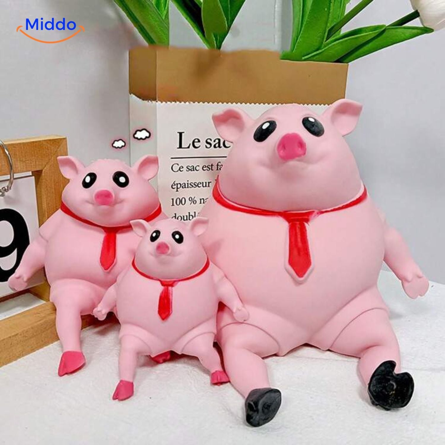 LalaPig Squish kn squeezbares Schwein Spielzeug mit süßem Design middo.nl