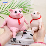 LalaPig Squish Schwein Dekoration mit roter Krawatte middo.nl