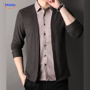 LayerFlex Knit Tragekomfort Hemd stilvolles Kragen- und Knopfd Design