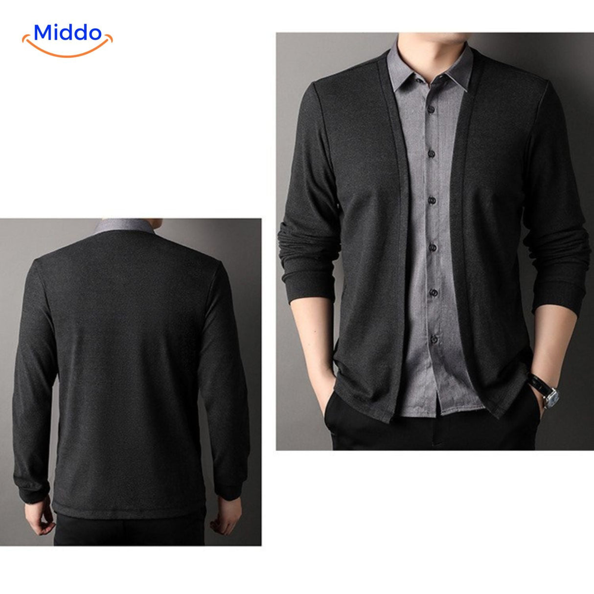 LayerFlex Knit Herren in 2-in-1 Hemd stilvoll und elegant