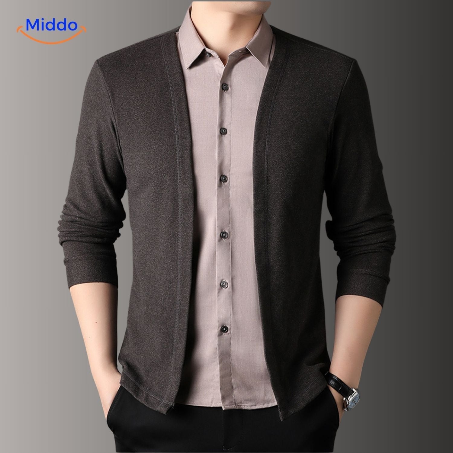 LayerFlex Strickmode Hemd Slim Fit stilvolle grüne Farbe