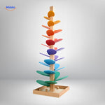 LearnPlay Ballenbaan Boom Bau mit grünen und blauen Platten www.middo.nl