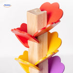 LearnPlay Ballenbahn Boom von oben mit roten und gelben Platten www.middo.nl