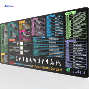 Lernopad Mauspad Excel-Formeln Formatierung Navigation und Power Pivot Tastatur Mauspad www.middo.de