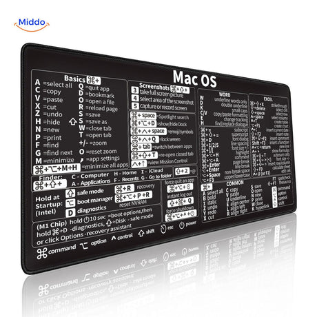 Lernopad Mauspad MacBook macOS Shortcut Übersicht Apple Arbeitsplatz Zubehör www.middo.de