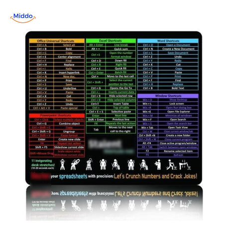 Lernopad Mauspad Office Excel Word Shortcut-Mauspad für Desktop-Computer Arbeitsplatz