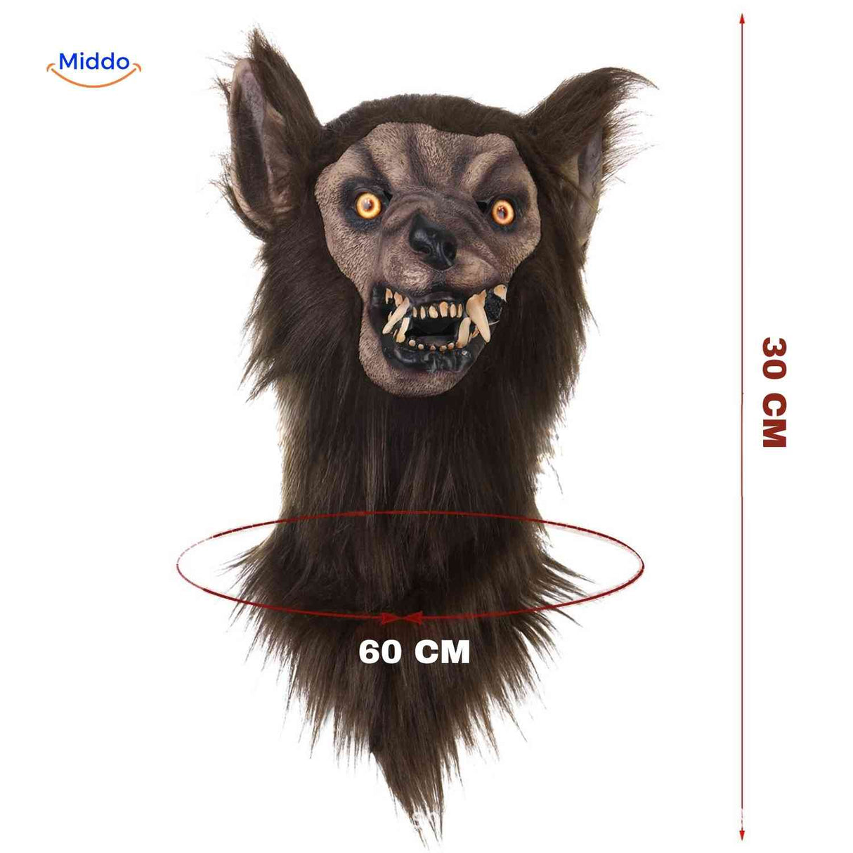 Lupinox Halloween-Wolfmaske, 60 cm – www.middo.de