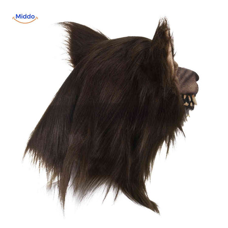 Lupinox Maske: Seitliche Wolfmaske mit Fell und Zähnen - Jetzt entdecken auf www.middo.de!