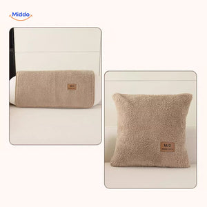 LuxeLamb Sofa Kissen beige Stoffkissen und Rollen-Kissen