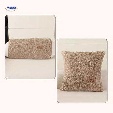 LuxeLamb Sofa Kissen beige Stoffkissen und Rollen-Kissen
