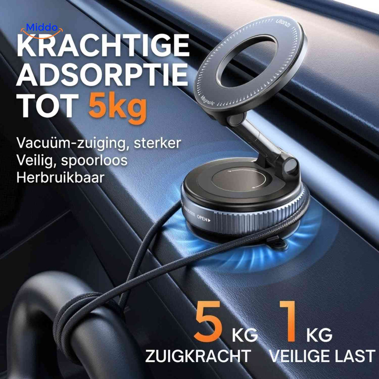 MagnaFold Halterung starker Saugnapf 5kg Haftkraft Armaturenbrett Halterung