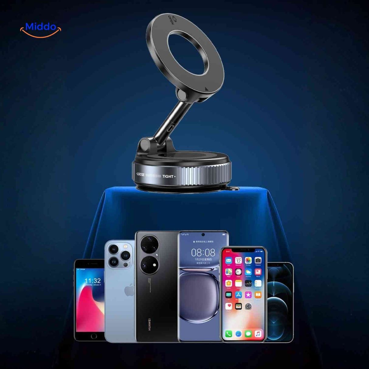 MagnaFold Halterung universelle Smartphone Halterung Armaturenbrett MagSafe kompatibel
