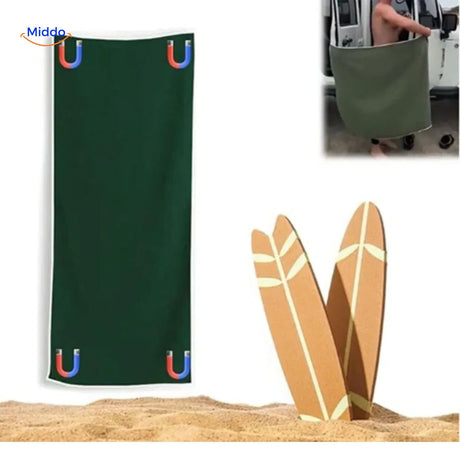 MagnaTowel Strandhandtuch mit Magneten für unterwegs www.middo.de