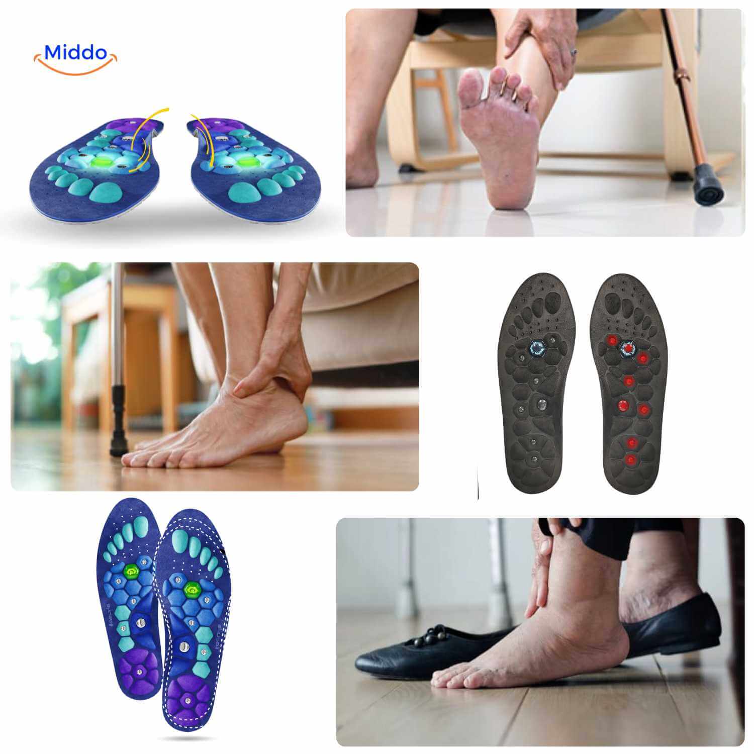 MagneFlex Einlegesohlen mit Bezug für Gesundheitsvorteile www.middo.de