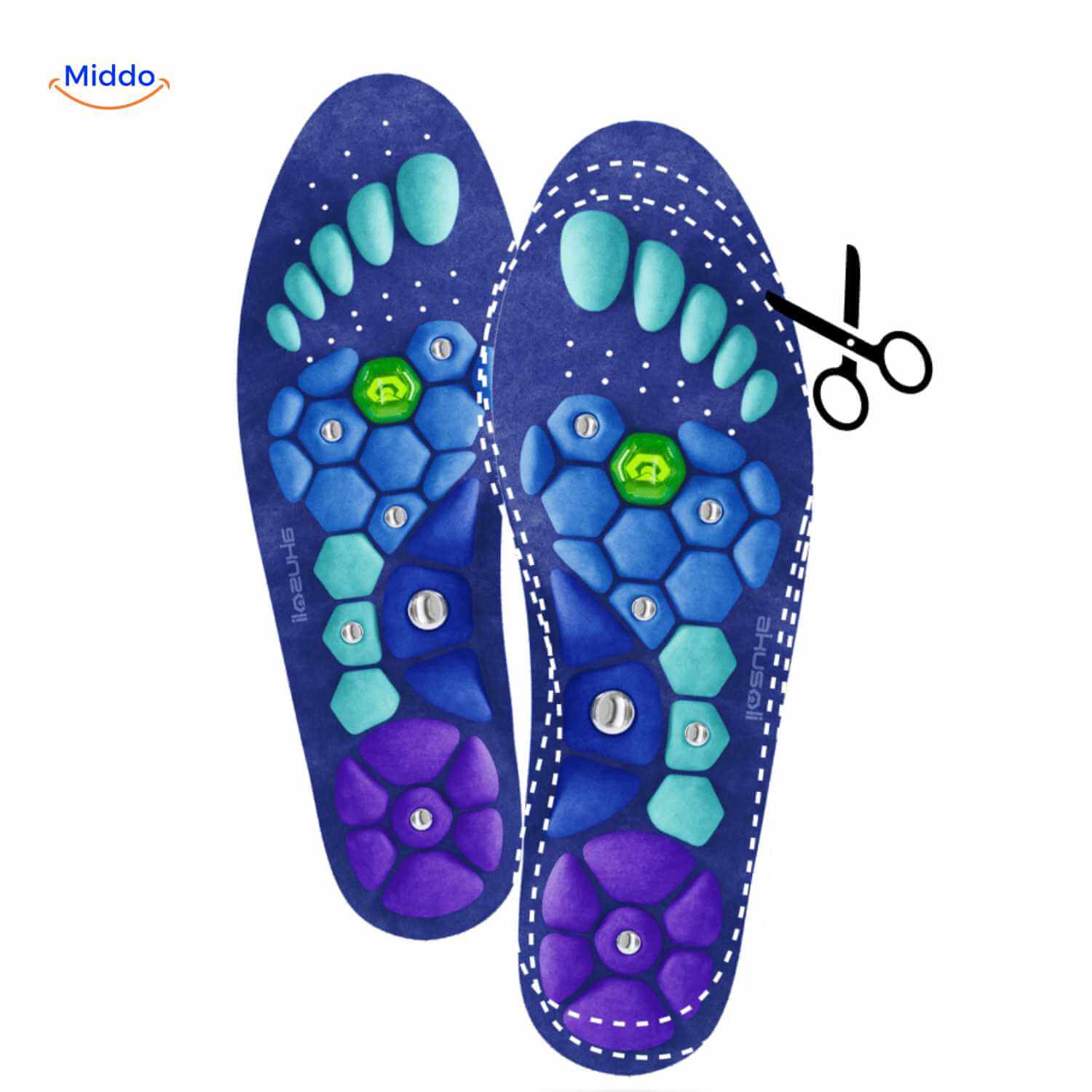 MagneFlex Einlegesohlen mit therapeutischen Magneten zur Schmerzlinderung www.middo.de
