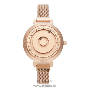 Rosenvergoldete Uhr mit Mesh-Armband und elegantem Design für Damen
