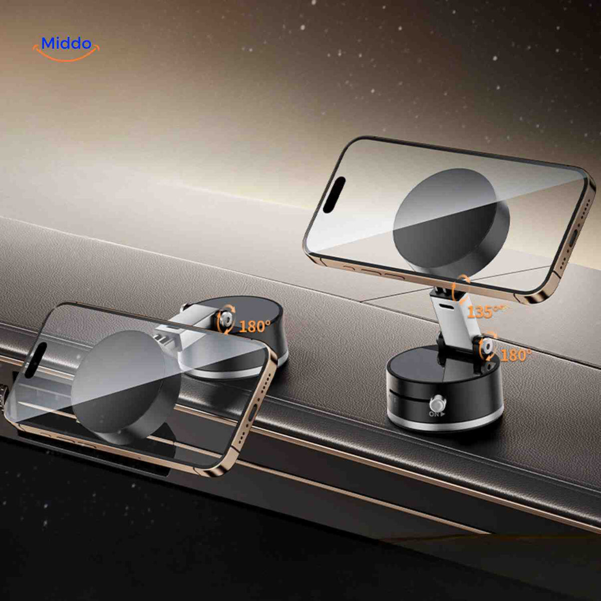 Magnetix Telefonhalter - 360-Grad drehbar | www.middo.de