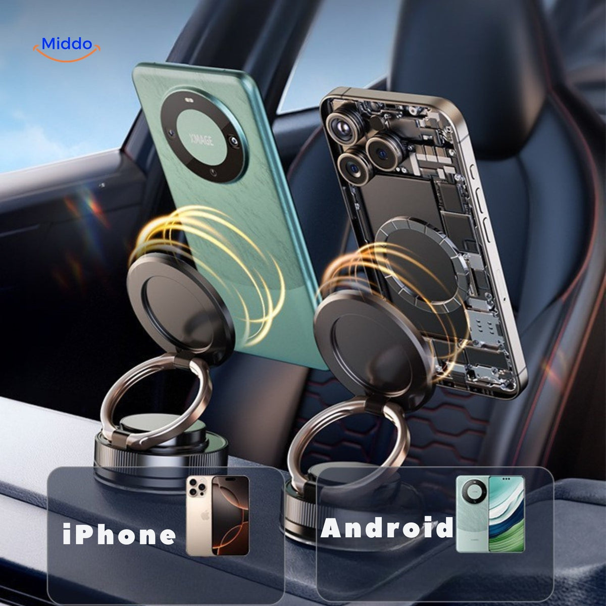 Magnevo Telefonhalter – universelle Magnethalterung für iPhone und Android. Besuchen Sie uns auf www.middo.de