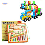 MagnoMaze Spiel Holz-Zahlen Zug - Lernspielzeug mit Magnetlabyrinth - www.middo.de