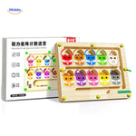 MagnoMaze Spiel aus Holz – Magnetisches Labyrinth mit Farben und Zahlen – www.middo.de