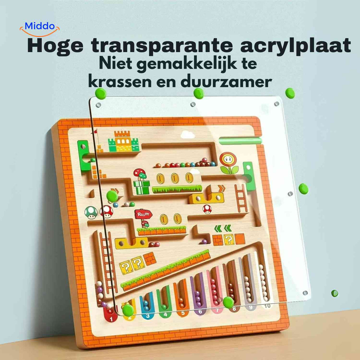 MagnoMaze Spiel aus Holz – Magnetisches Labyrinth mit Acrylplatte, langlebig und stabil. Besuchen Sie uns auf www.middo.de!