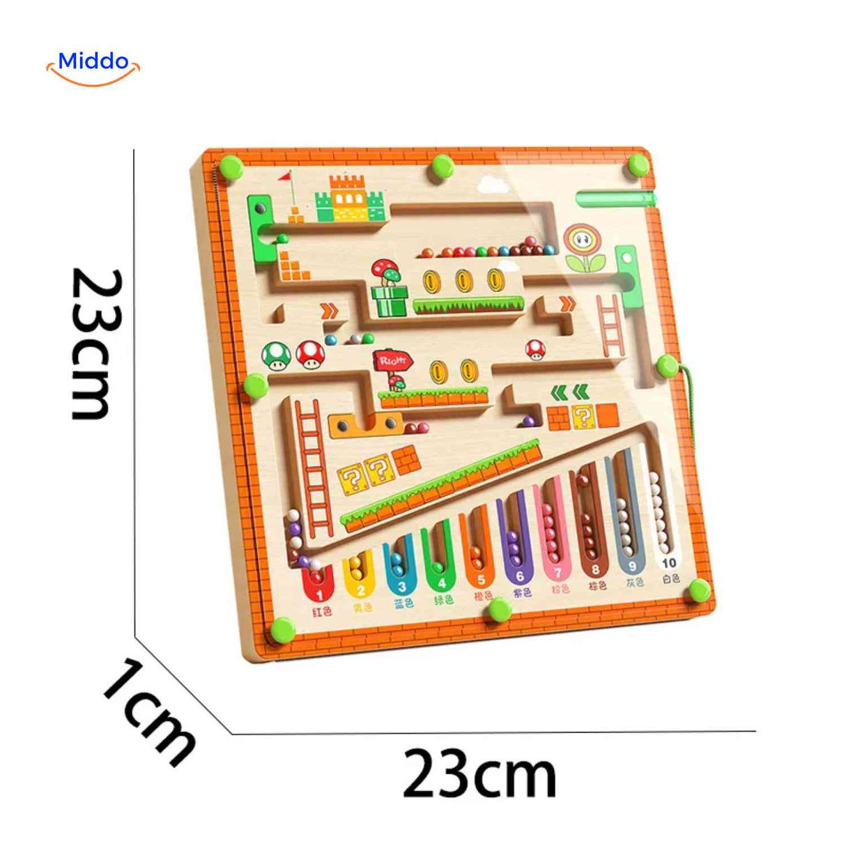 MagnoMaze Spiel – Hölzernes magnetisches Perlenlabyrinth, Maße 23x23 cm, pädagogisch wertvoll. Entdecken Sie jetzt auf www.middo.de!