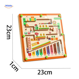 MagnoMaze Spiel – Hölzernes magnetisches Perlenlabyrinth, Maße 23x23 cm, pädagogisch wertvoll. Entdecken Sie jetzt auf www.middo.de!