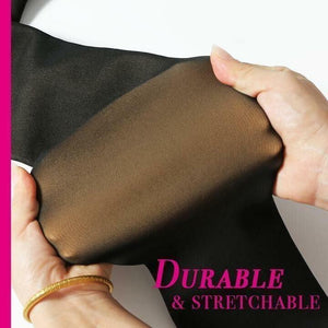 Hände dehnen nachhaltige und dehnbare Fleece-Strumpfhose