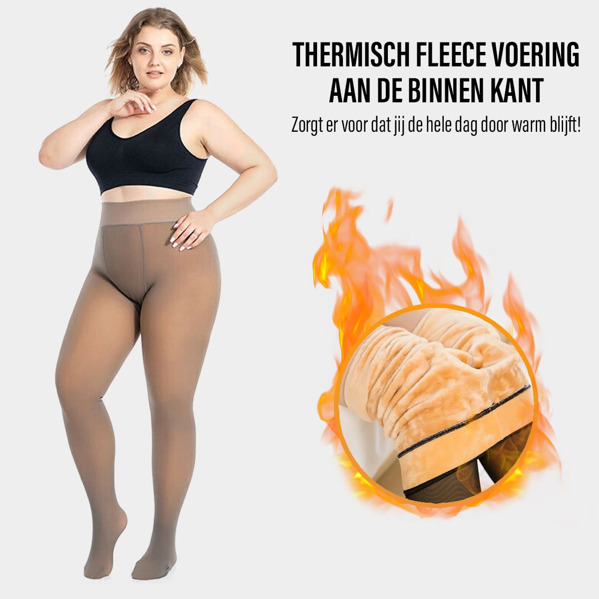 Thermische Fleece-Strumpfhose mit Flammen und warmer Fütterung