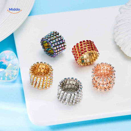 Morphix Ring - Breite Ringe mit Strass - Set kaufen auf www.middo.de