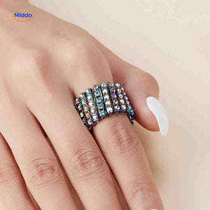 Morphix Ring aus Silber - Breite Ring mit Strass. Besuchen Sie uns auf www.middo.de