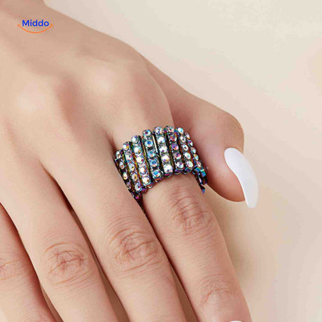 Morphix Ring aus Silber - Breite Ring mit Strass. Besuchen Sie uns auf www.middo.de