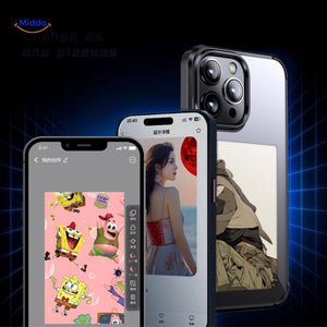 NFCScreen Case schwarz mit Abbildung einer Frau mit Hund