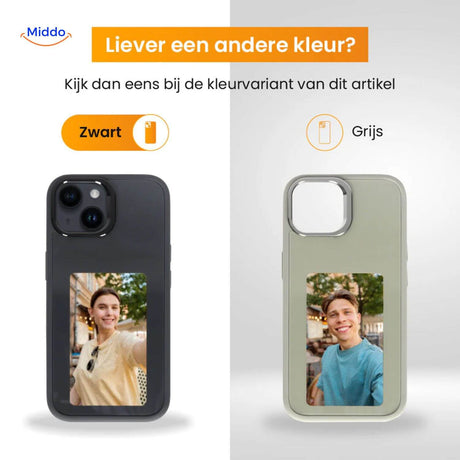 NFCScreen Case schwarz mit Hund und Frau www.middo.de