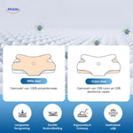 NeckRest Kissen mit weißen und grauen Fasern ergonomisch www.middo.nl