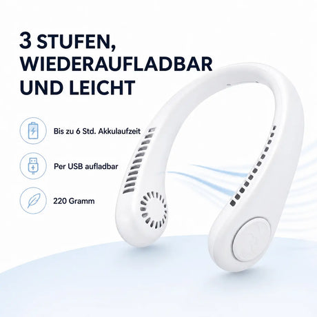 NekFan - Tragbarer Aufladbarer Nackenventilator für Direkte Kühlung – Ansicht 6