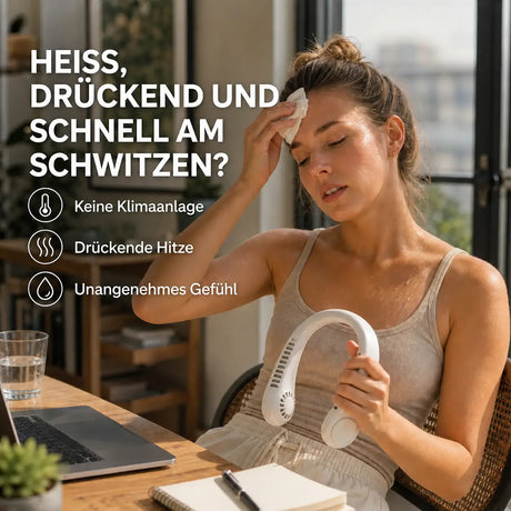 NekFan - Tragbarer Aufladbarer Nackenventilator für Direkte Kühlung – Ansicht 2